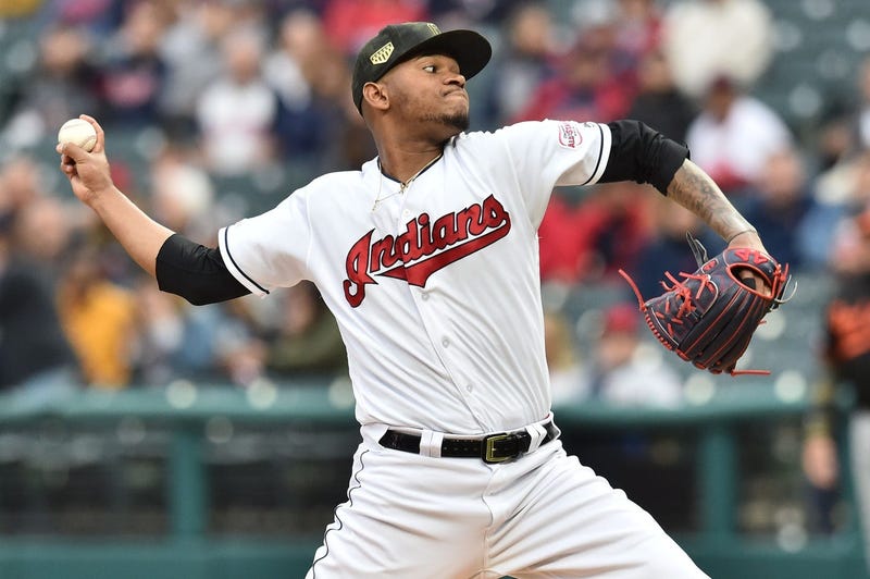May 17, 2019; Cleveland, OH, USA; Cleveland Indians starting pitcher Jefry Rodriguez (68) throws a pitch during the first inning against the Baltimore Orioles at Progressive Field. Mandatory Credit: Ken Blaze-USA TODAY Sports