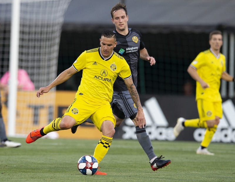 Riverhounds' Christian Volesky getting ready to take a shot