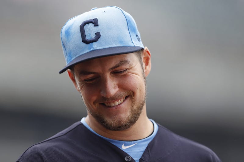 Jun 16, 2019; Detroit, MI, USA; Cleveland Indians starting pitcher Trevor Bauer (47) smiles after defeating the Detroit Tigers at Comerica Park. Mandatory Credit: Raj Mehta-USA TODAY Sports