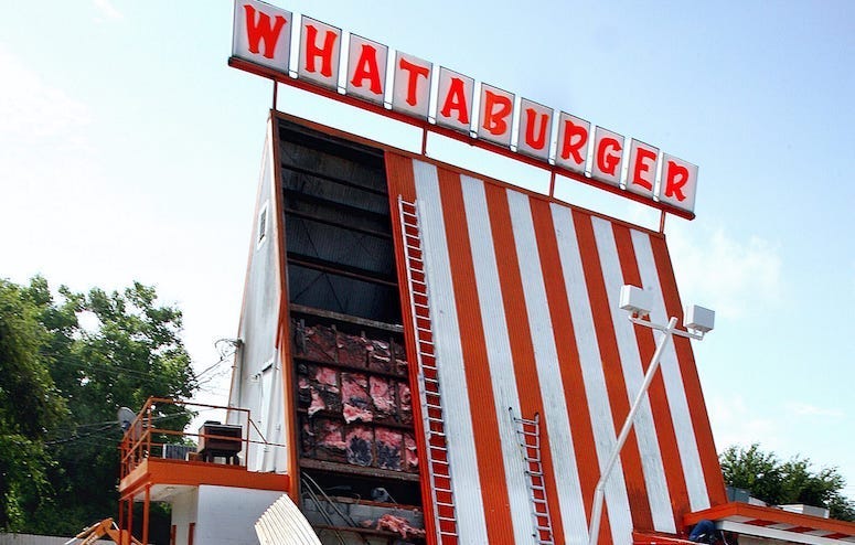 Whataburger, Last Remaining A-frame, Sign, Close Up, 2007