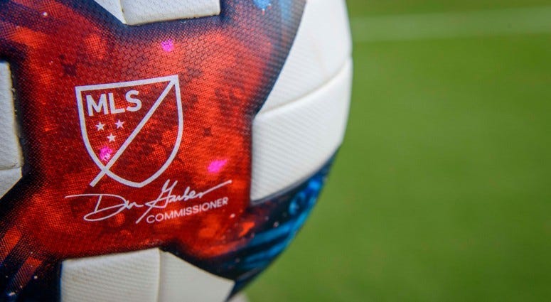 A view of the game ball and MLS logo before the game between FC Dallas and the D.C. United on Jul 4, 2019 at Toyota Stadium.