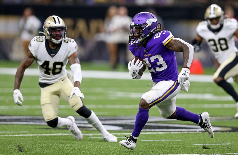 Aug 9, 2019; New Orleans, LA, USA; Minnesota Vikings running back Mike Boone (23) runs against the New Orleans Saints in the second half at the Mercedes-Benz Superdome.
