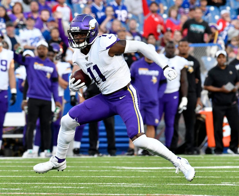 Aug 29, 2019; Orchard Park, NY, USA; Minnesota Vikings wide receiver Laquon Treadwell (11) makes a cut while running after a catch during the first quarter at New Era Field. Mandatory Credit: Mark Konezny-USA TODAY Sports