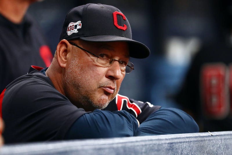 Aug 31, 2019; St. Petersburg, FL, USA;Cleveland Indians manager Terry Francona (77) looks on during the third inning against the Tampa Bay Rays at Tropicana Field. Mandatory Credit: Kim Klement-USA TODAY Sports