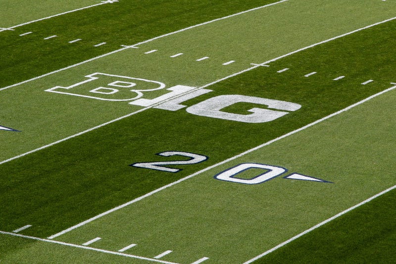 Sep 7, 2019; University Park, PA, USA; A general view of the Big Ten logo prior to the game between the Buffalo Bulls and the Penn State Nittany Lions at Beaver Stadium. Mandatory Credit: Matthew O'Haren-USA TODAY Sports