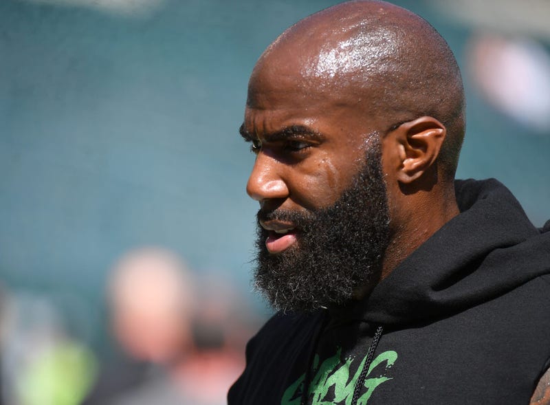 Philadelphia Eagles strong safety Malcolm Jenkins walks off the field after warmups against the Washington Redskins at Lincoln Financial Field.