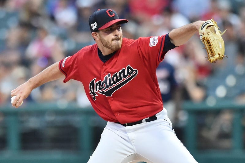 Sep 13, 2019; Cleveland, OH, USA; Cleveland Indians starting pitcher Aaron Civale (67) throws a pitch during the first inning against the Minnesota Twins at Progressive Field. Mandatory Credit: Ken Blaze-USA TODAY Sports