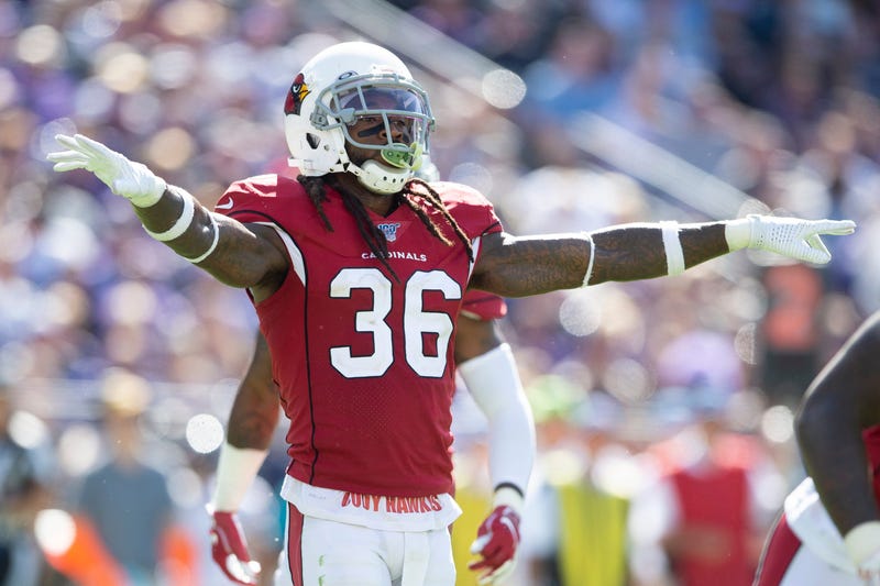 Arizona Cardinals safety D.J. Swearinger (36) reacts after a play during the third quarter against the Baltimore Ravens at M&T Bank Stadium.