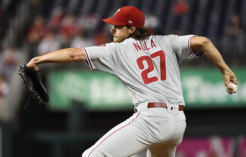 Philadelphia Phillies starting pitcher Aaron Nola (27)
