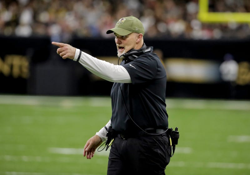 Nov 10, 2019; New Orleans, LA, USA; Atlanta Falcons head coach Dan Quinn reacts during the third quarter against the New Orleans Saints at the Mercedes-Benz Superdome. Mandatory Credit: Derick E. Hingle-USA TODAY Sports