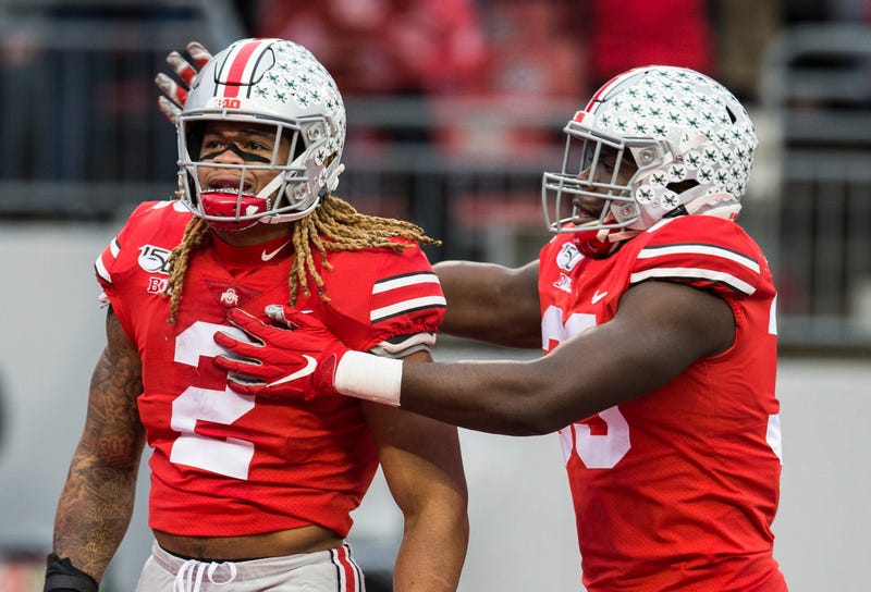 Ohio State Buckeyes defensive end Chase Young (2) and Ohio State Buckeyes defensive end Zach Harrison (33)