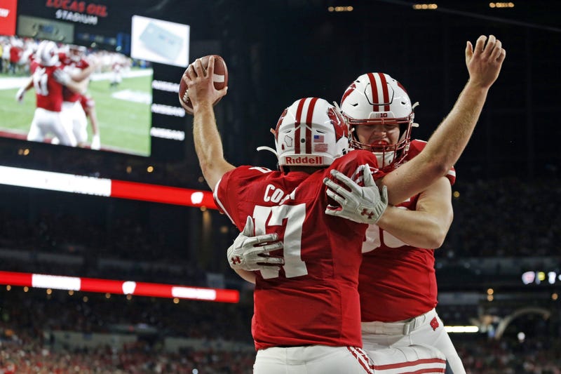 Jack Coan and Cormac Sampson celebrate a TD