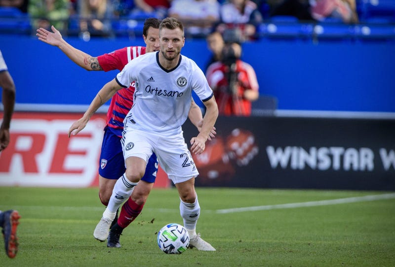 Philadelphia Union forward Kacper Przybylko (23) in action during the game between FC Dallas and the Philadelphia Union.