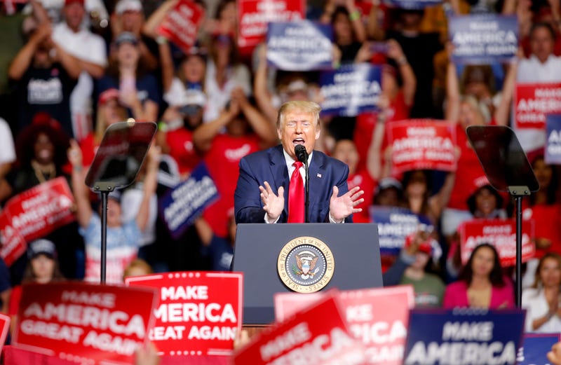 President Trump at his rally in Tulsa