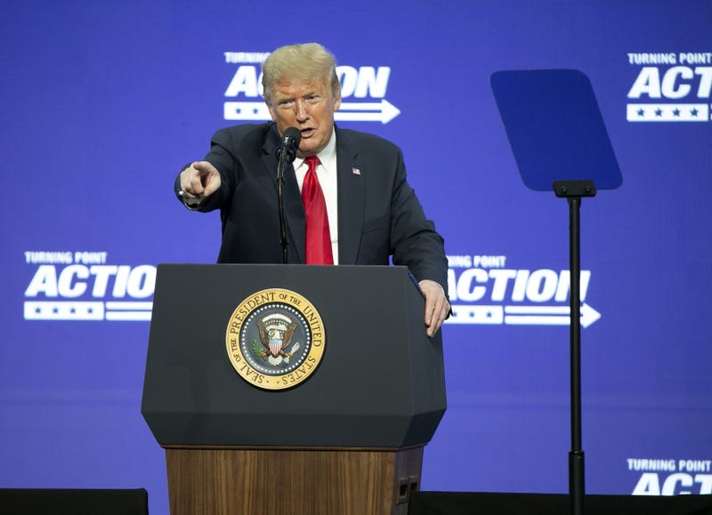 President Trump at a podium