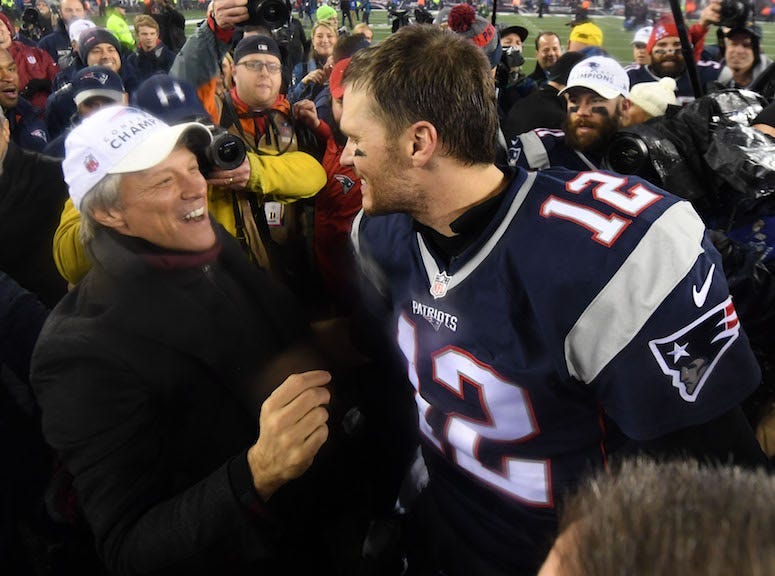 Jon Bon Jovi, Tom Brady, New England Patriots, AFC Championship, 2017