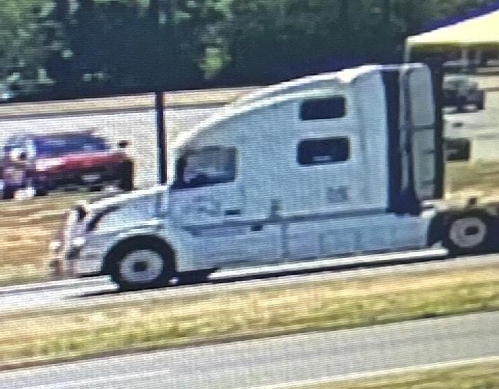 Police released an image of the white tractor-trailer cab