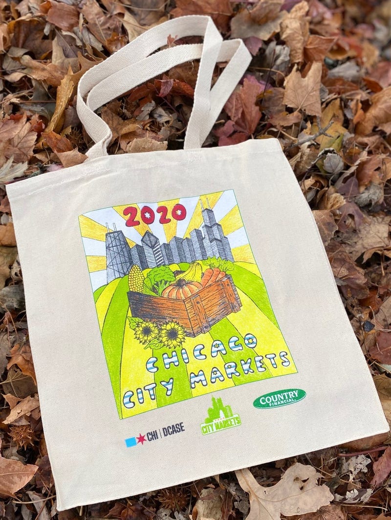 Anna Poprawski, a Senior at Lane Tech College Prep High School, won the 2020 Chicago City Markets Reusable Bag Design Contest. Her artwork is featured on reusable bags that are available for free at Chicago Country Financial offices.