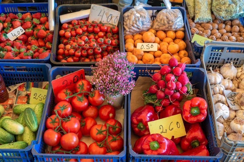 vegetables at a farmers market