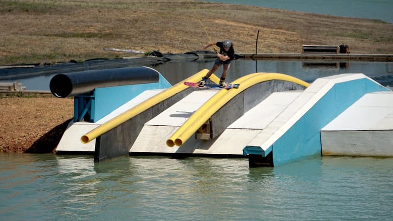 Person Wakeboarding On Ramp