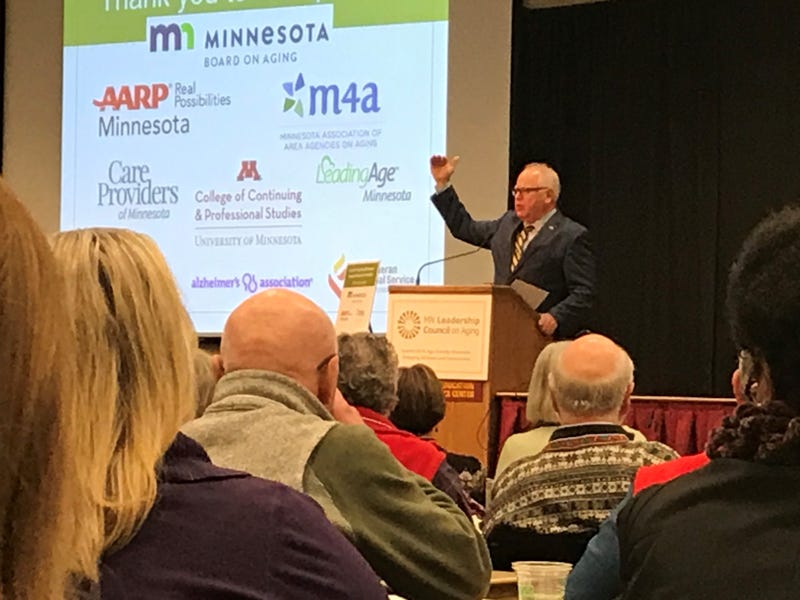 Minnesota Governor Tim Walz speaking Wednesday morning.