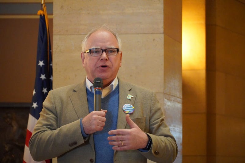 Governor Tim Walz with mic