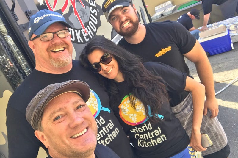 Liam and his Foodie Chap Team at World Central Kitchen in Santa Rosa (Photo credit: Foodie Chap/Liam Mayclem)