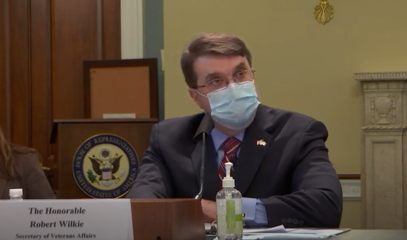 VA Secretary Robert Wilkie testifies before the House Appropriations Committee on Thursday, May 28, 2020.
