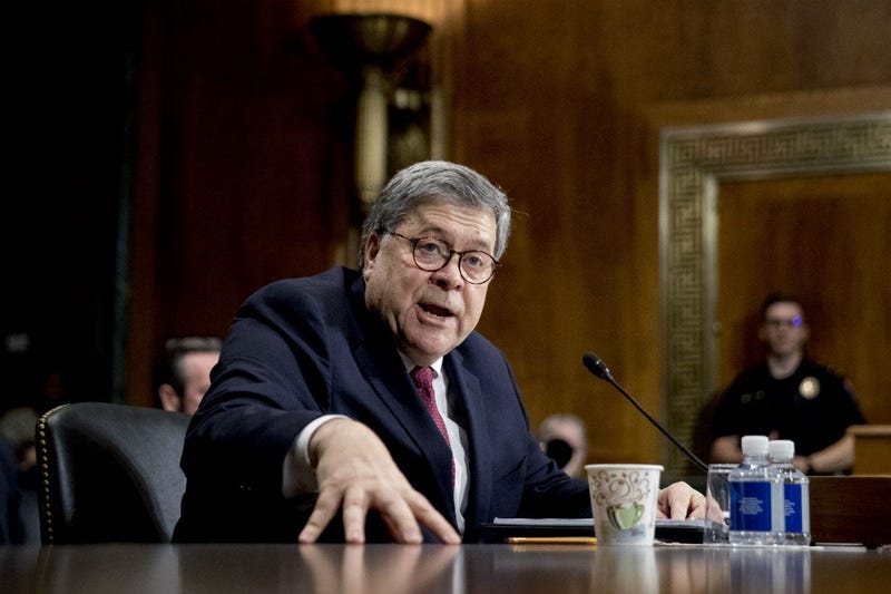 Attorney General William Barr testifies during a Senate Judiciary Committee hearing on Capitol Hill in Washington, Wednesday, May 1, 2019, on the Mueller report.