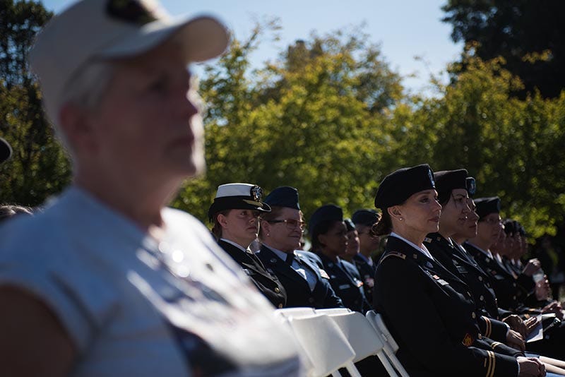 service women at the Military Service for America Memorial in Washington, D.C.