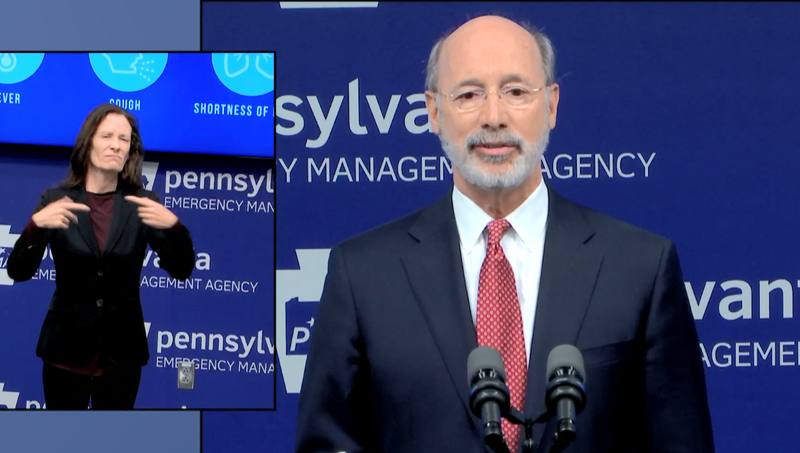 Governor Tom Wolf during a news conference on May 11, 2020