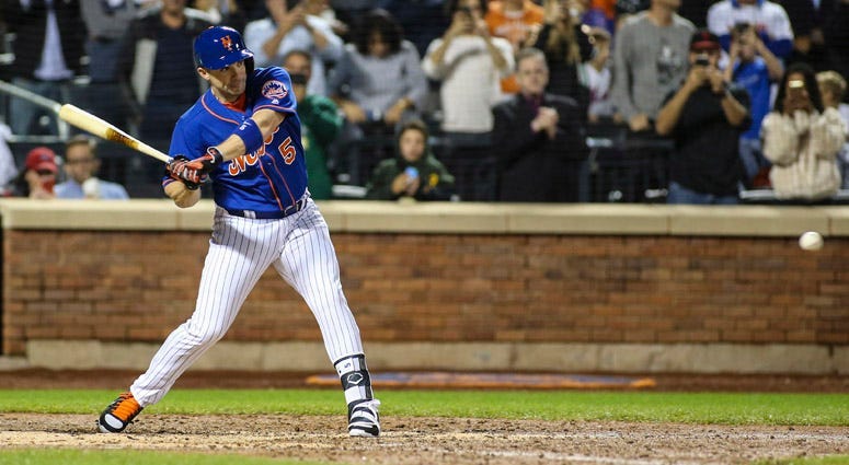 The Mets' David Wright pinch hits in the fifth inning against the Miami Marlins on Sept. 28, 2018, at Citi Field.