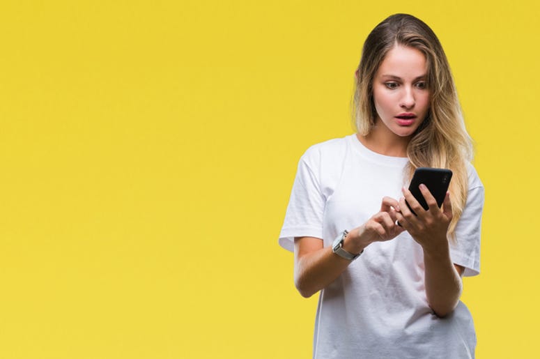 Surprised Woman on Phone
