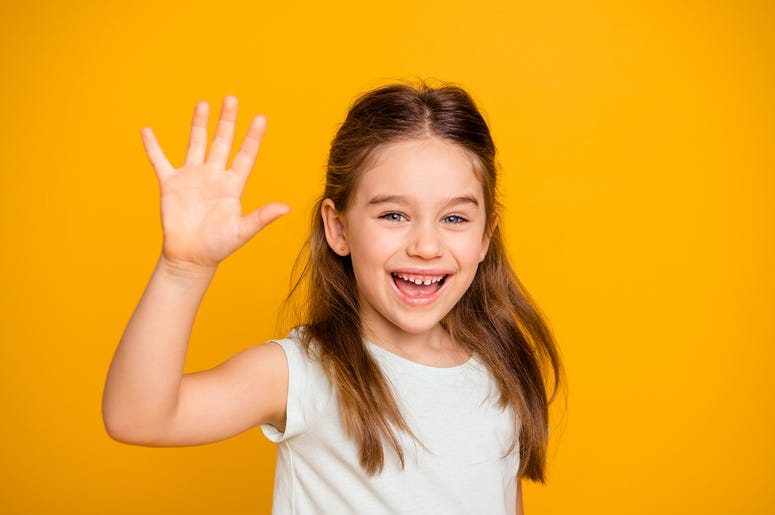 Waving Little Girl