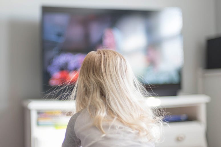 Child watching tv