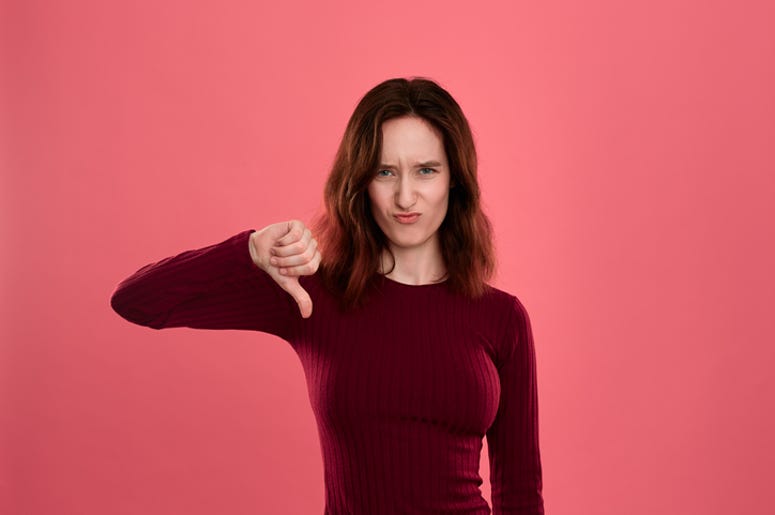 Woman Thumbs Down