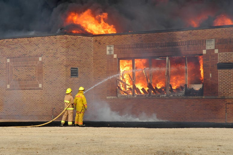 school on fire