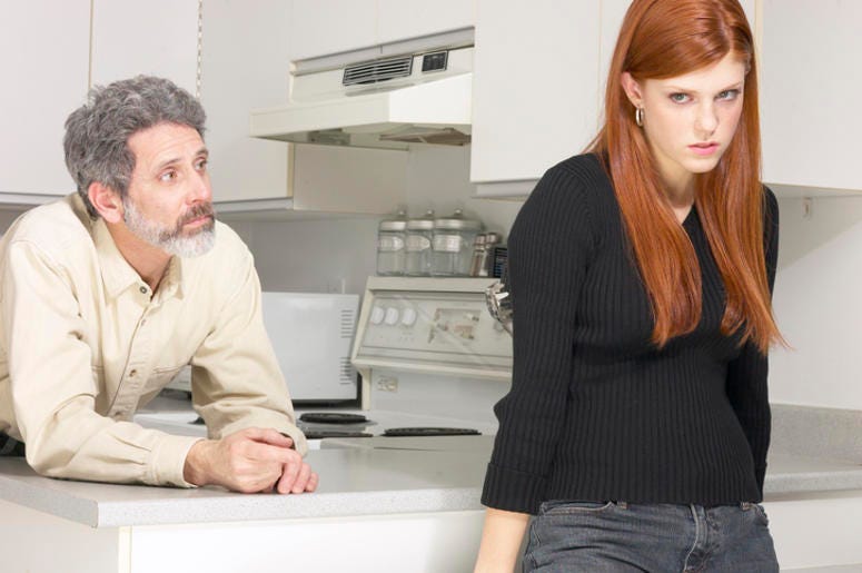 Woman Upset with Her Dad