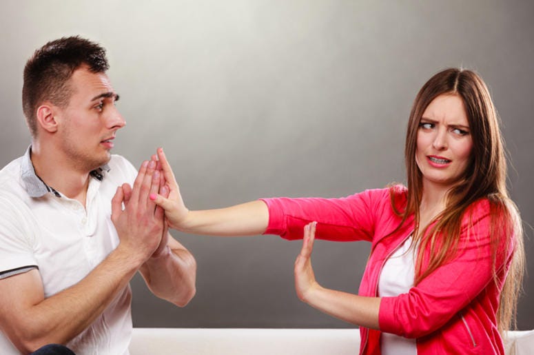 Man Confessing to Woman