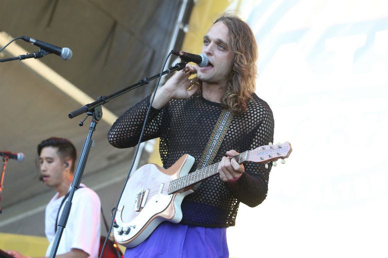 Landon Jacobs of Sir Sly performs onstage during the Alt 98.7 FM's Summer Camp held at the Queen Mary Events Park on August 19, 2017 in Long Beach, CA Landon Jacobs of Sir Sly performs onstage during the Alt 98.7 FM's Summer Camp held at the Queen Mary Events Park on August 19, 2017 in Long Beach, CA