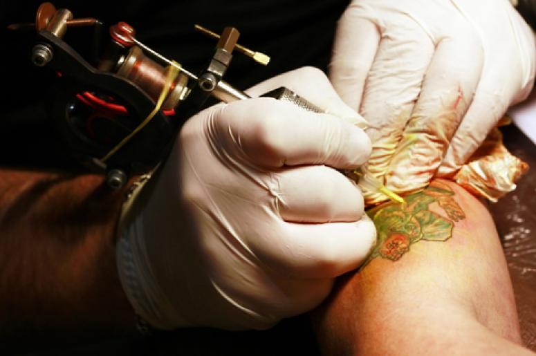 Getting a tattoo Getting a tattoo