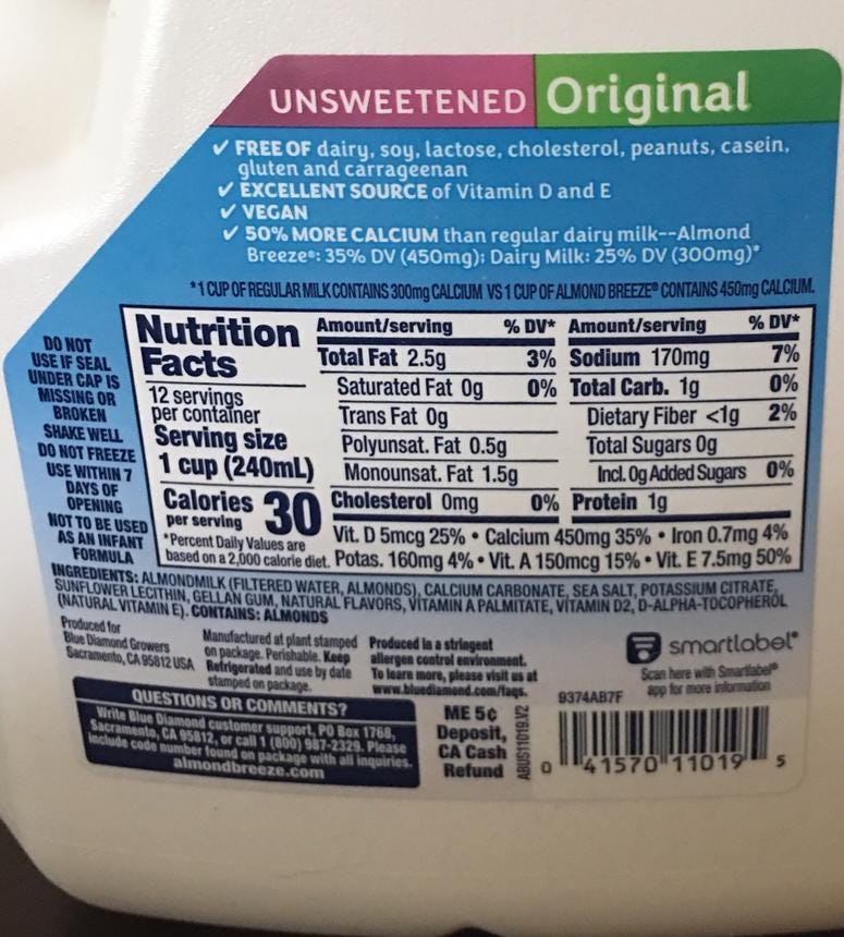 Almond Milk Back