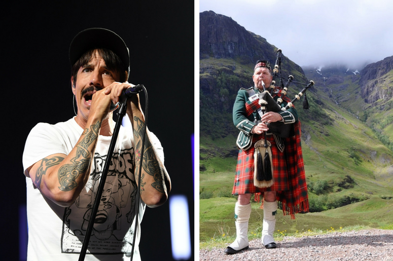 Anthony Kiedis and bagpiper Anthony Kiedis and bagpiper