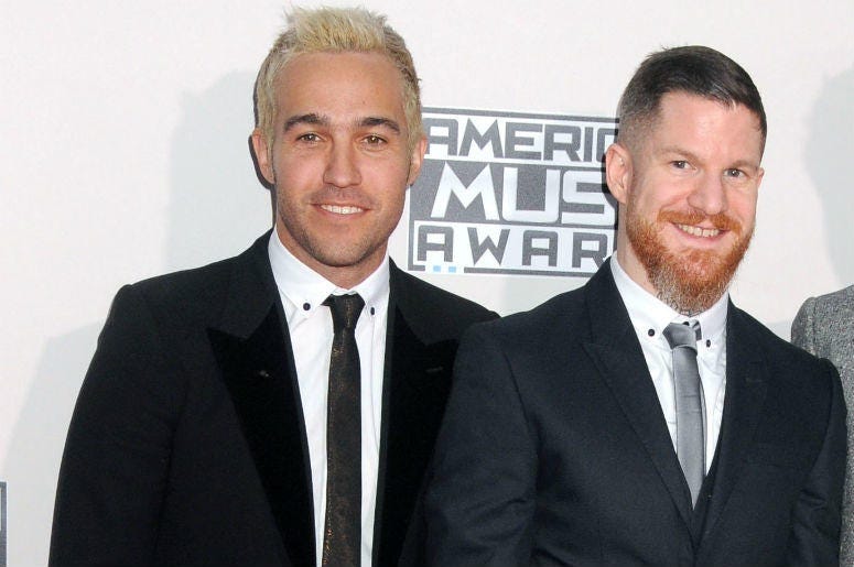 Pete Wentz and Andy Hurley of Fall Out Boy Pete Wentz and Andy Hurley of Fall Out Boy