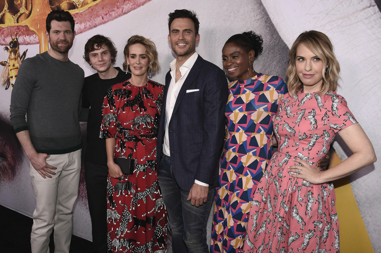 Billy Eichner, Evan Peters, Sarah Paulson, Cheyenne Jackson, Adina Porter and Leslie Grossman Billy Eichner, Evan Peters, Sarah Paulson, Cheyenne Jackson, Adina Porter and Leslie Grossman