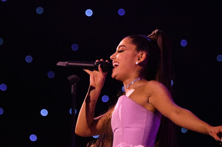 Ariana Grande performs onstage at Billboard Women In Music 2018 on December 6, 2018 in New York City Ariana Grande performs onstage at Billboard Women In Music 2018 on December 6, 2018 in New York City