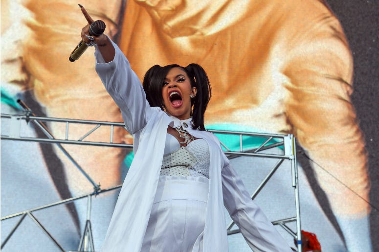 Cardi B performs at the Coachella Valley Music and Arts Festival at Empire Polo Club. Cardi B performs at the Coachella Valley Music and Arts Festival at Empire Polo Club.