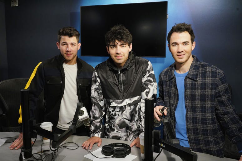 Nick Jonas, Joe Jonas and Kevin Jonas of The Jonas Brothers visit the SiriusXM studios on March 1, 2019 in New York City Nick Jonas, Joe Jonas and Kevin Jonas of The Jonas Brothers visit the SiriusXM studios on March 1, 2019 in New York City