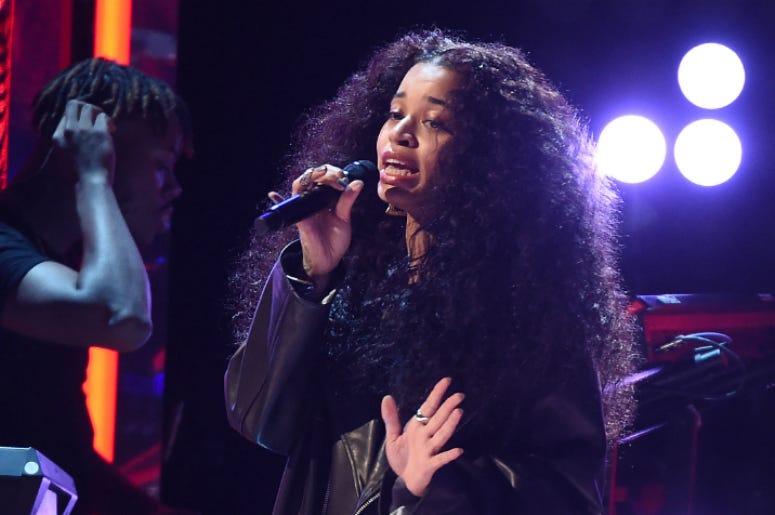 Ella Mai LOS ANGELES - JUNE 24: Ella Mai performs on the 2018 BET Awards at the Microsoft Theater on June 24, 2018 in Los Angeles, California.