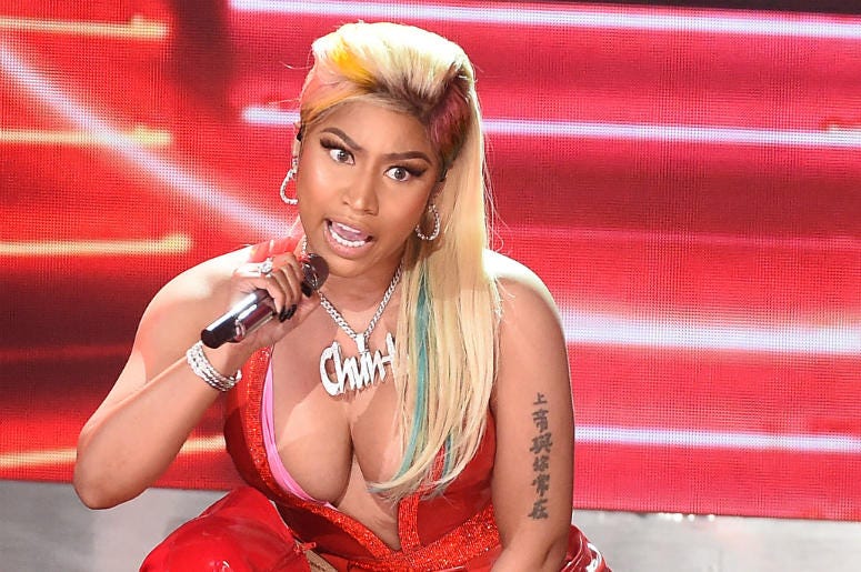 Nicki Minaj Nicki Minaj performs on the 2018 BET Awards at the Microsoft Theater on June 24, 2018 in Los Angeles, California.